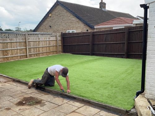 Installing Fake Grass In A Garden in Monaghan